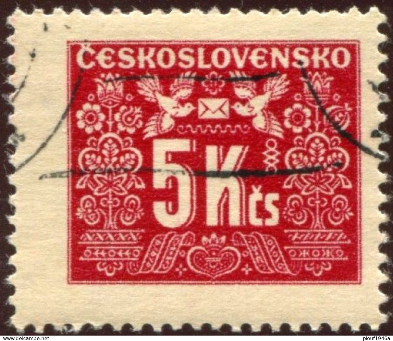 Pays : 464 (Tchécoslovaquie : République)  Yvert Et Tellier N° : Tx    77 (o) - Timbres-taxe