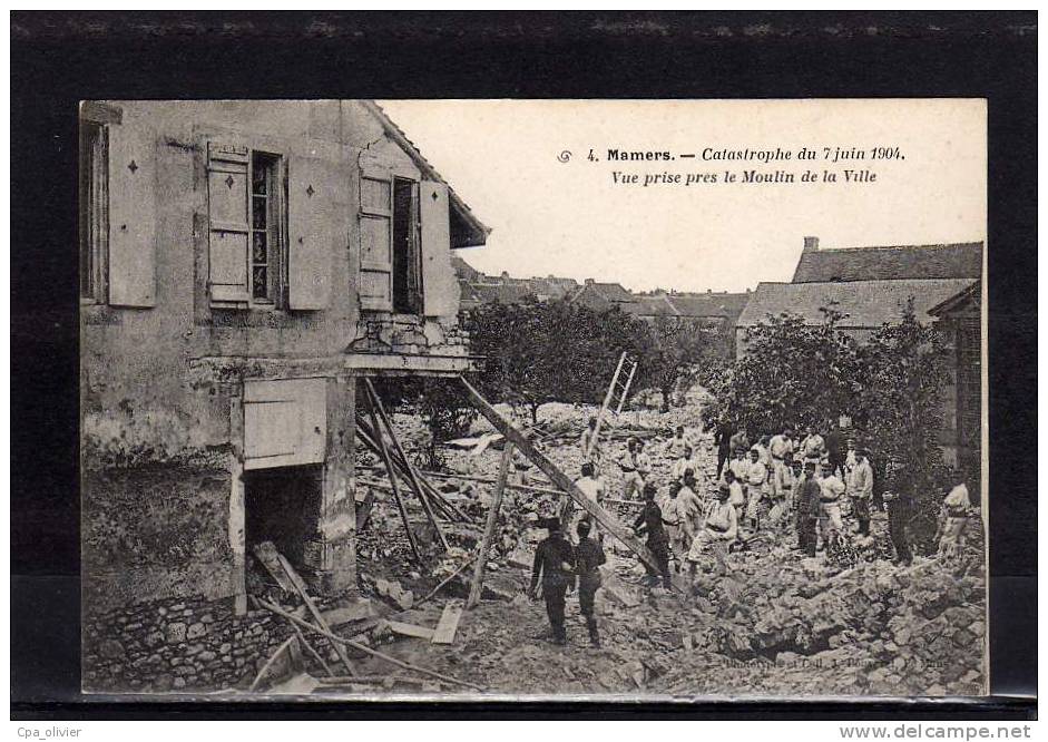 72 MAMERS Catastrophe 07-06-1904, Vue Prise Près Moulin De La Ville, Très Animée, Ed Bouveret 4, 190? - Mamers