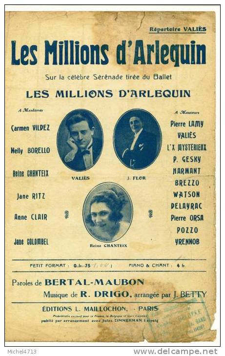 LES MILLIONS D'ARLEQUIN - Chansonniers