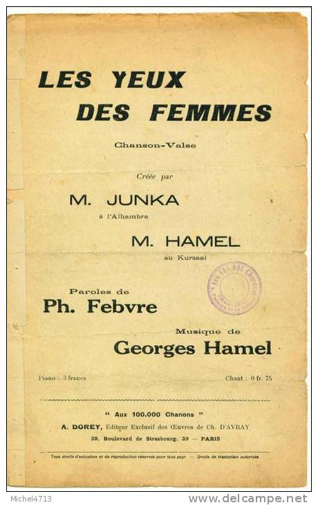LES YEUX DES FEMMES - Chansonniers