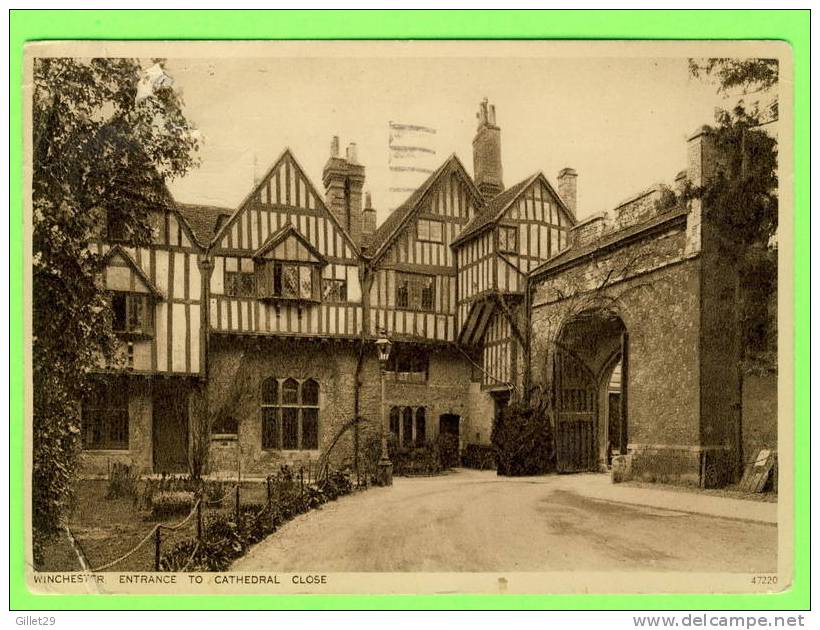 WINCHESTER, UK -  ENTRANCE TO CATHEDRAL CLOSE - TRAVEL IN 1935 - - Winchester