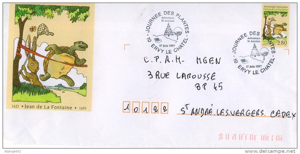 Le Lièvre Et La Tortue - PAP - FRANCE - Journée Des Plantes - Fables De La Fontaine - 1997 - Contes, Fables & Légendes