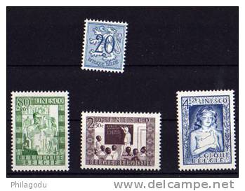 1951, Education  UNESCO, N° 842 /44**  Postfrich    Cote 25 E - Unused Stamps