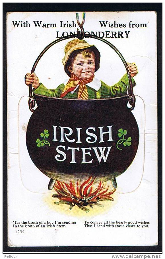 Novelty Postcard Irish Stew Londonderry Northern Ireland - Ref A46 - Londonderry