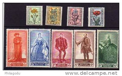 Belgique 1949, 814/822  Croix De Lorraine, Phillippe Le Bon, Charles Quint, Marie-Christi - Ungebraucht