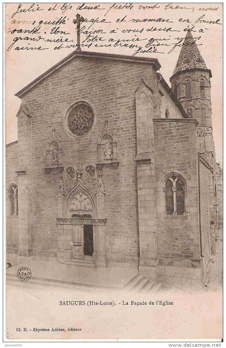 SAUGUES - (43170) - CPA - La Façade De L'Eglise - Saugues