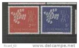 Série Europa Neuve Luxembourg, N°601-2, 1961 - Neufs