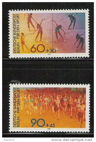 Q358.-.BERLIN-GERMANY.- 1981.- MNH- MICHEL : 645-646 .- SPORTS- SEMIPOSTALS-GYMNASTICS AND ATHLETISM - Gymnastics