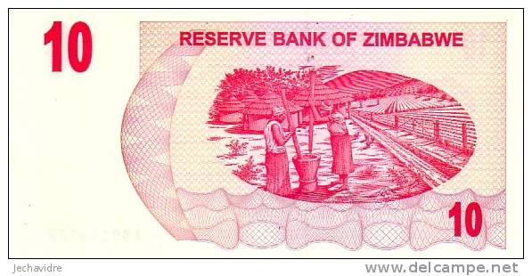 ZIMBABWE  10 Dollars Bearer Cheque  Emission De 2006     ***** BILLET  NEUF ***** - Zimbabwe