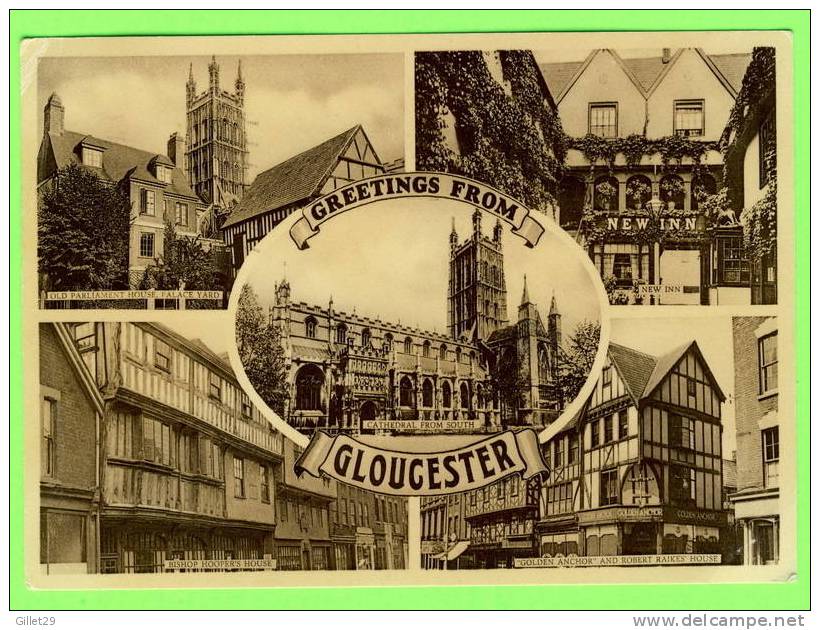 GLOUCESTER, UK - GREETING FROM - 5 MULTIVIEWS - TRAVEL IN 1957 - - Gloucester