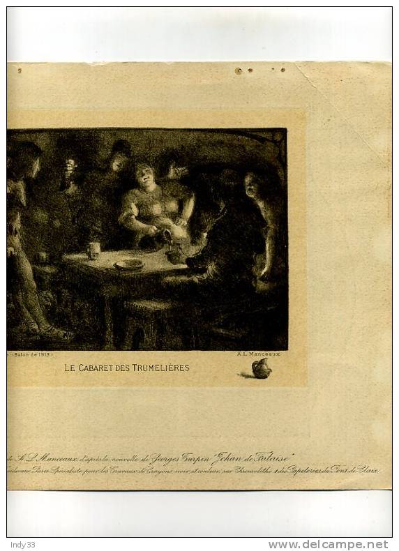 -  LE CABARET DES TRUMELIERES . LITHO DU XXe S. DATEE 1913 - Other & Unclassified