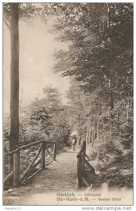 68 - Markirch. Götelpfad - Sainte-Marie-aux-Mines. Chemin Götel - (animée - Circulée 1909) - Sainte-Marie-aux-Mines