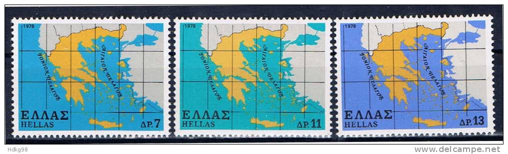 GR+ Griechenland 1978 Mi 1344-46** - Unused Stamps