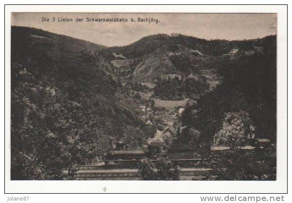 CPA     TRIBERG  -   DIE 3 LINIEN DER SCHWARZWALDBAHN B.BACHJÖRG TRAIN LOCOMOTIVE - Triberg