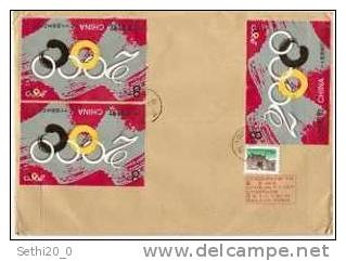 China 3 X 8 Fen Anneaux Olympiques On Register Cover - Zomer 2008: Peking