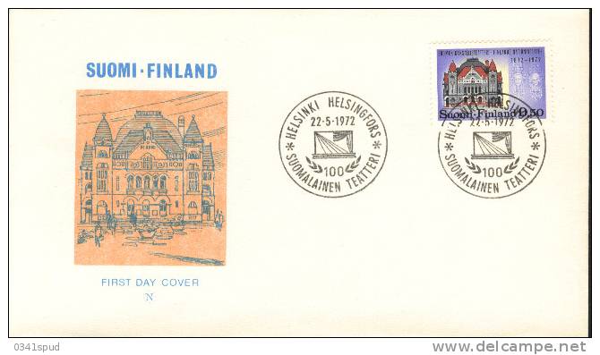 1972 Finlande  FDC  Théâtre Teatro Theatre - Théâtre