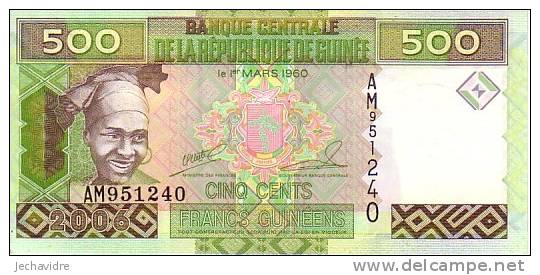 GUINEE   500 Francs Guinéens   Emission De 2006  Pick 39      ***** BILLET  NEUF ***** - Guinea