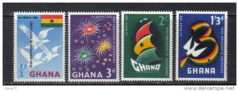 15 - GHANA 1966 , Anniversario Dell' Indipendenza Serie N. 64/67  *** - Ghana (1957-...)