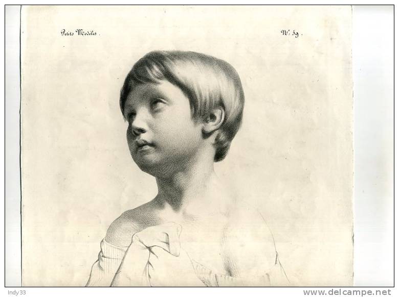 - BUSTE DE PETIT GARCON . LITHO DU XIXe S. - Lithographies