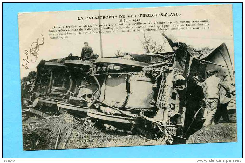 B - 78 - VILLEPREUX Les CLAYES - Catastrophe Ferroviaire Du 18 Juin 1910 - Locomotive - Les Clayes Sous Bois