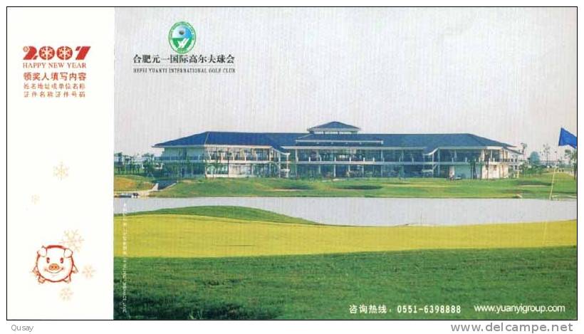 Golf Stadium , Yuanyi Inte'l Golf Club , Pre-stamped Card ,postal Stationery - Golf