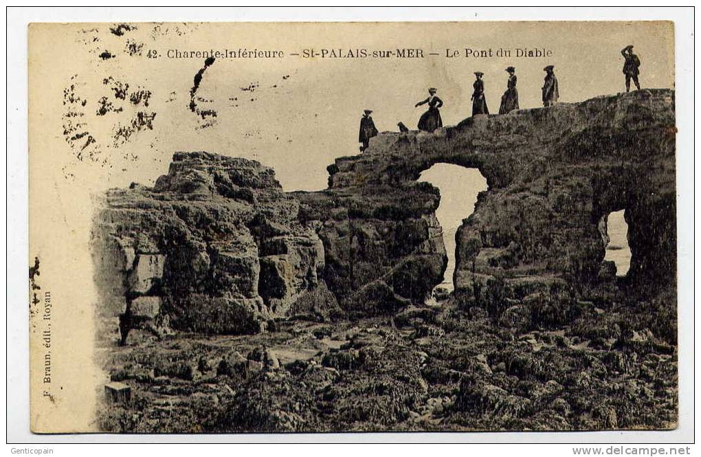 I4 - SAINT-PALAIS-sur-MER - Le Pont Du Diable (carte Animée De 1924) - Pont-l'Abbé-d'Arnoult