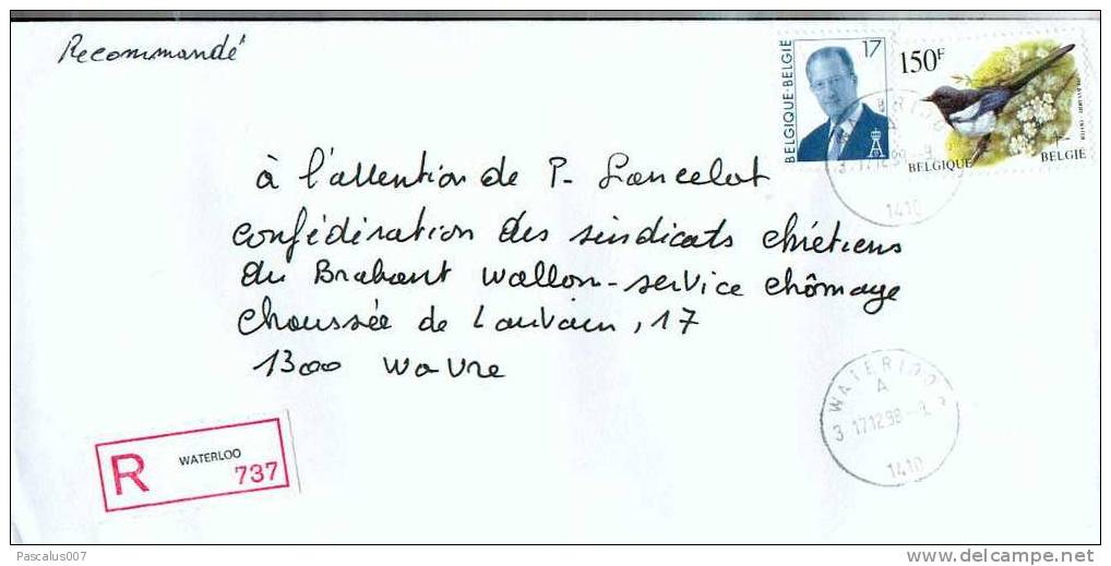 A00040 - Enveloppe Belgique - En Recommandé N°737 Avec Cob 2680 Et 2697. - 1985-.. Pájaros (Buzin)