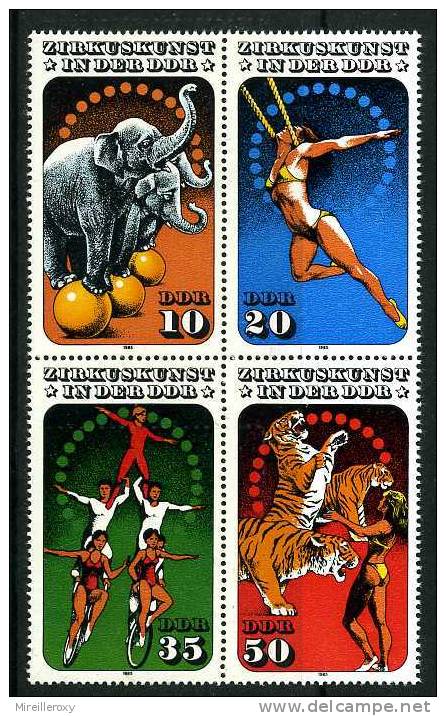 ART DU CIRQUE / ELEPHANT/ TIGRE  TRAPEZISTE/ MONOCYCLE / TIMBRES ALLEMAGNE - Circo