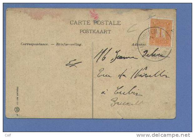 108 Op Kaart Met Sterstempel (Relais) * WALSHOUTEM/HOUTAIN-L'EVEQUE * - 1912 Pellens