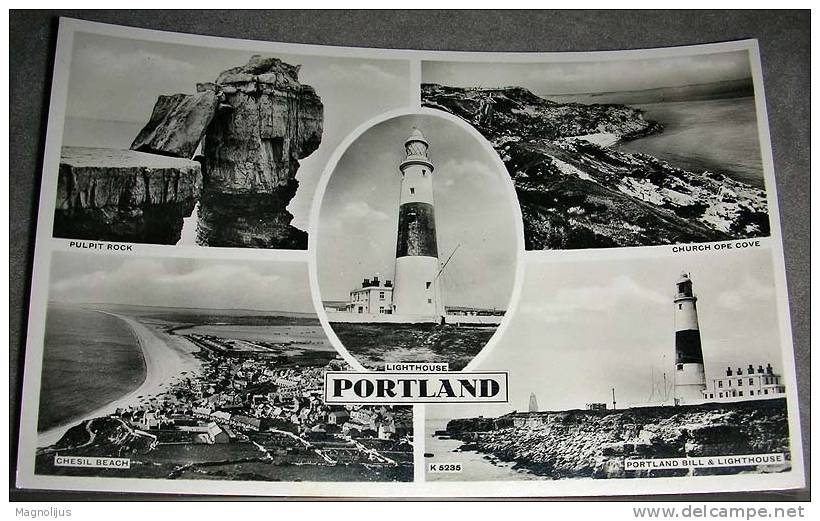 United Kingdom,Portland,Lighthouse,Town View,Multipicture,postcard - Andere & Zonder Classificatie