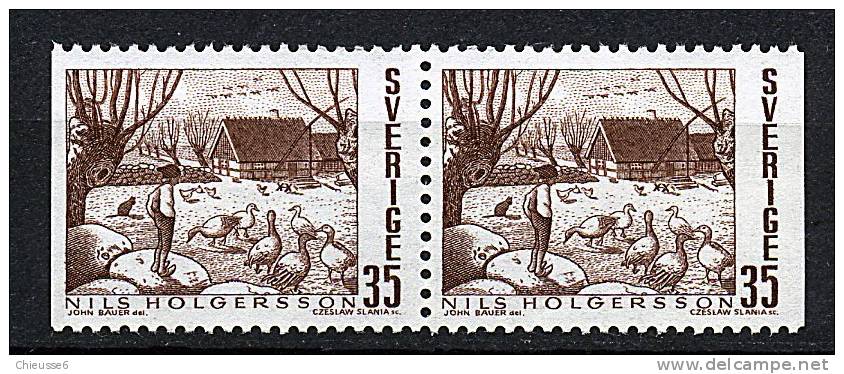 Suède ** N° 637ab  - Contes Suédois. Voyage D'Holgerson - Unused Stamps