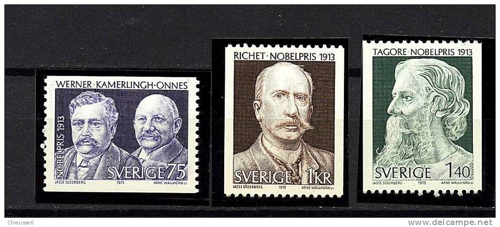 Suède ** N° 812 à 814  - Lauréats Du Prix Nobel 1913 - Unused Stamps