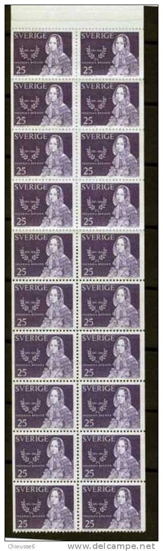 Suède ** Carnet N° C527a - Cent. De La Mort De F. Bremer - 1951-80