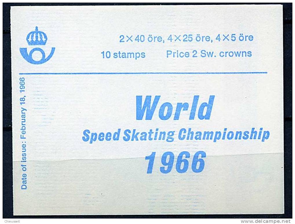 Suède ** Carnet N° C533 - Championnats De Patinage Masculin - 1951-80