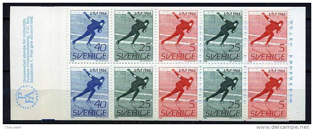 Suède ** Carnet N° C533 - Championnats De Patinage Masculin - 1951-80