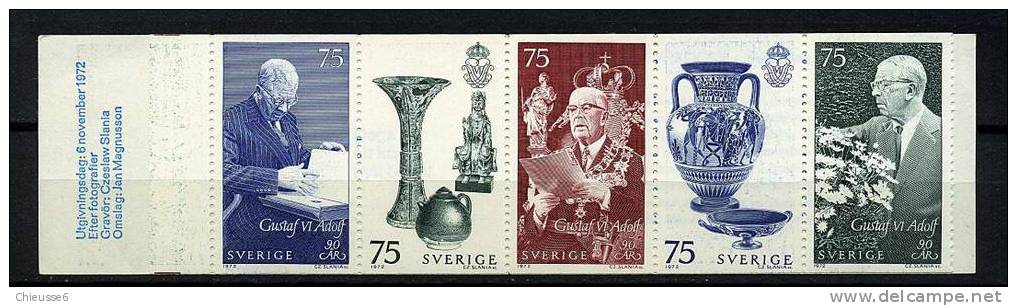 Suède ** Carnet N° C757 - Roi Gustabe VI Adolphe - 1951-80