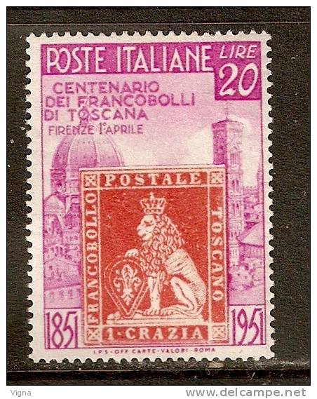 RE036 - REPUBBLICA (1951)  : N. 653 ** Centenario Dei Primi Francobolli Di Toscana - 1946-60: Nuovi