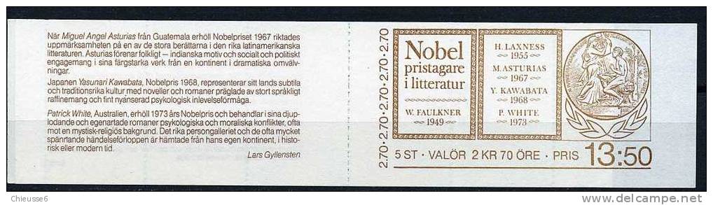 Suède ** Carnet N° C1346 - Lauréats Du Prix Nobel Littérature - 1951-80