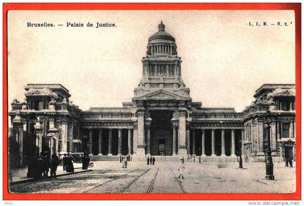 * Bruxelles - Brussel - Brussels * (L.L.B. Nr. 2) Palais De Justice, Justitiepaleis, Court House, Tramway, Hoeden, Vieux - Laeken