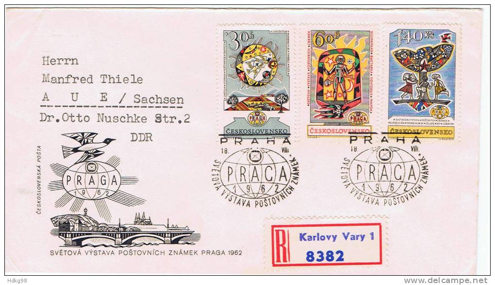 CSR+ Tschechoslowakei 1962 Mi 1355-59 FDC PRAGA - Storia Postale