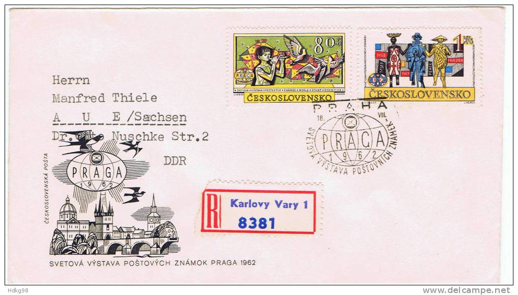 CSR+ Tschechoslowakei 1962 Mi 1355-59 FDC PRAGA - Storia Postale