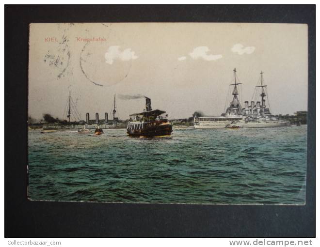 Vintage CA 1900 Postcard AK Germany Steam Boat Kiel Kriegshafen - Otros & Sin Clasificación