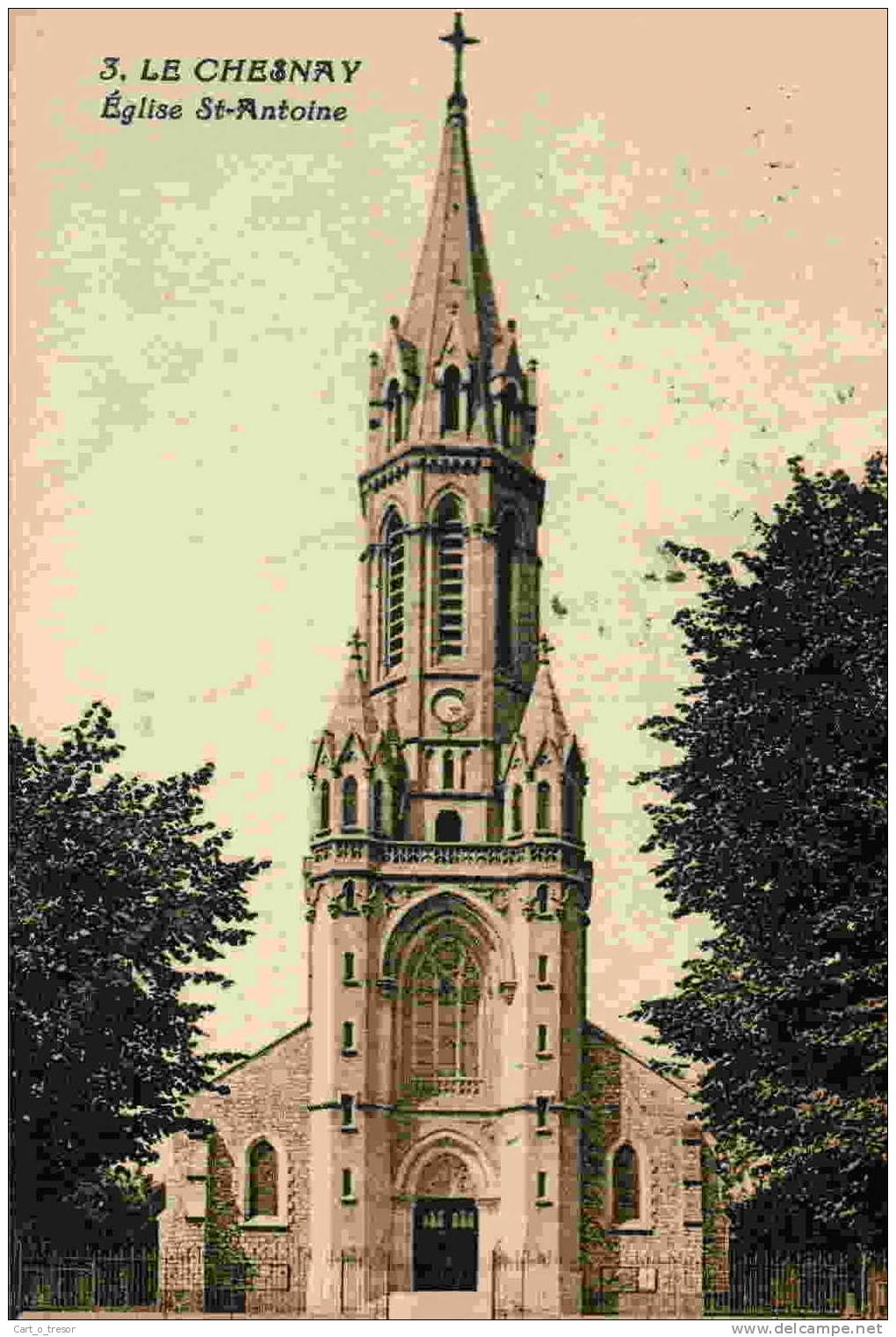 CPA 78 LE CHESNAY EGLISE SAINT ANTOINE 1928 - Le Chesnay