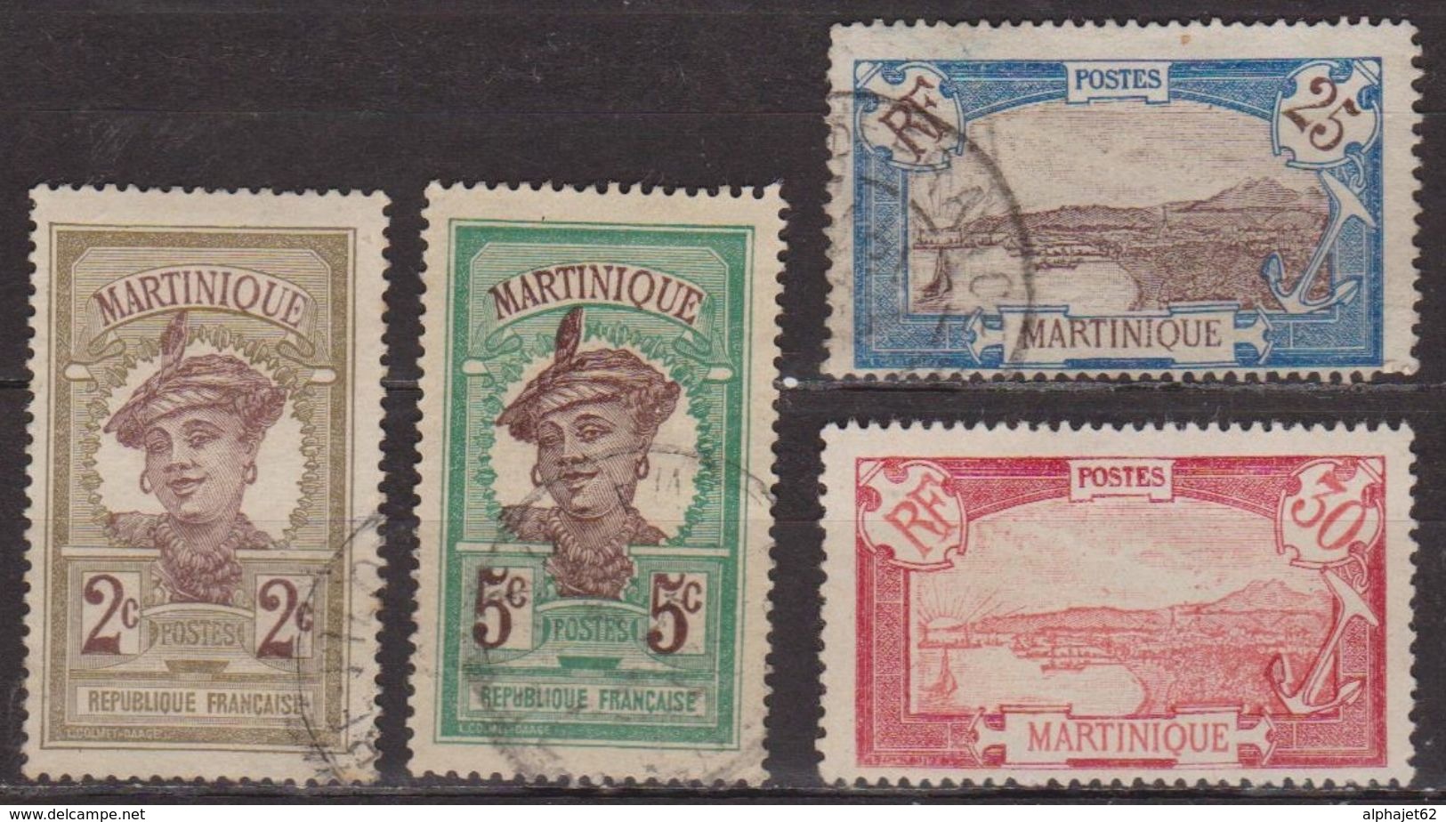 Martiniquaise - MARTINIQUE - Baie De Fort De France - N° 62-64-68-69 - 1908 - Oblitérés