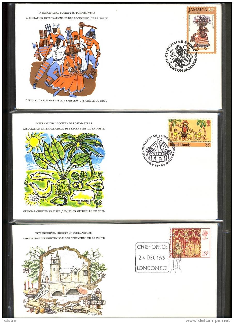 1976 Christmas Stamp Collection Album - Noël - Kerstmis - Weihnachten; 12 FDC's - Collections (with Albums)