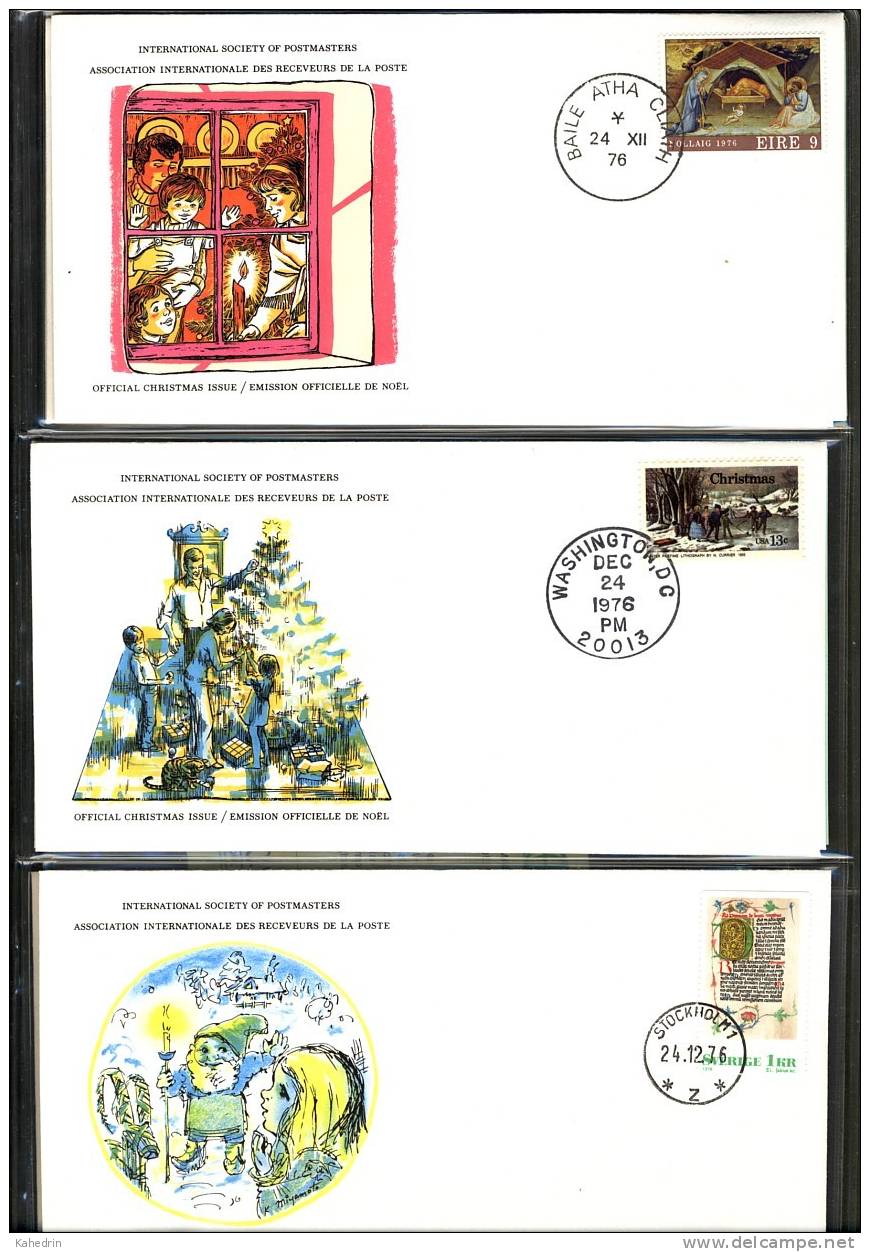 1976 Christmas Stamp Collection Album - Noël - Kerstmis - Weihnachten; 12 FDC's - Collezioni (in Album)