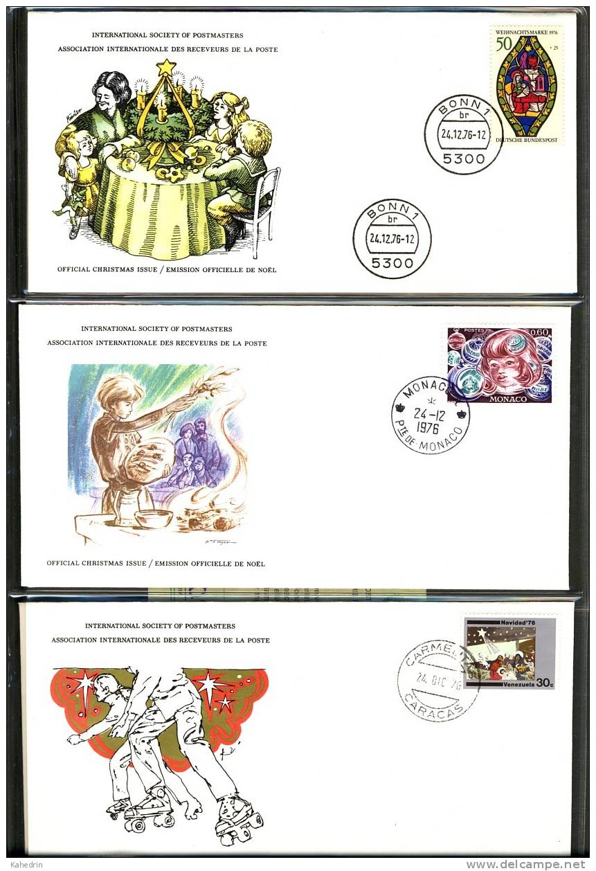 1976 Christmas Stamp Collection Album - Noël - Kerstmis - Weihnachten; 12 FDC's - Collections (with Albums)