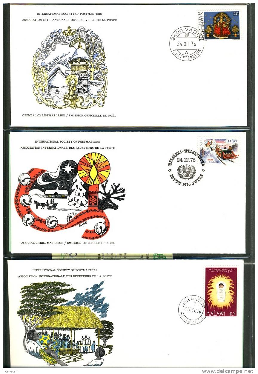 1976 Christmas Stamp Collection Album - Noël - Kerstmis - Weihnachten; 12 FDC's - Collections (with Albums)