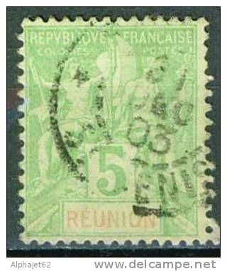 5c Vert - REUNION - N° 35 - 1892 - Usati