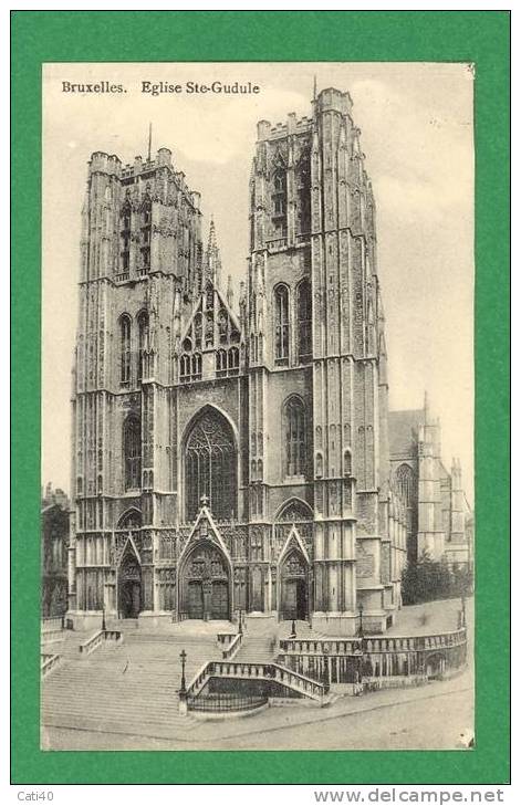 CARTOLINA-BRUXELLES-EGLISE STE-GUDULE - Altri & Non Classificati